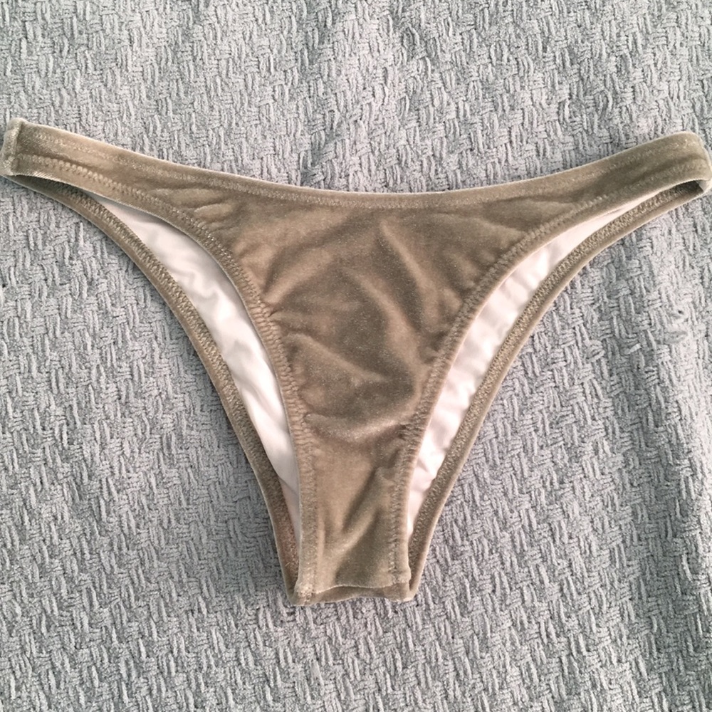 VS Pink Green Velvet Bikini Bottoms